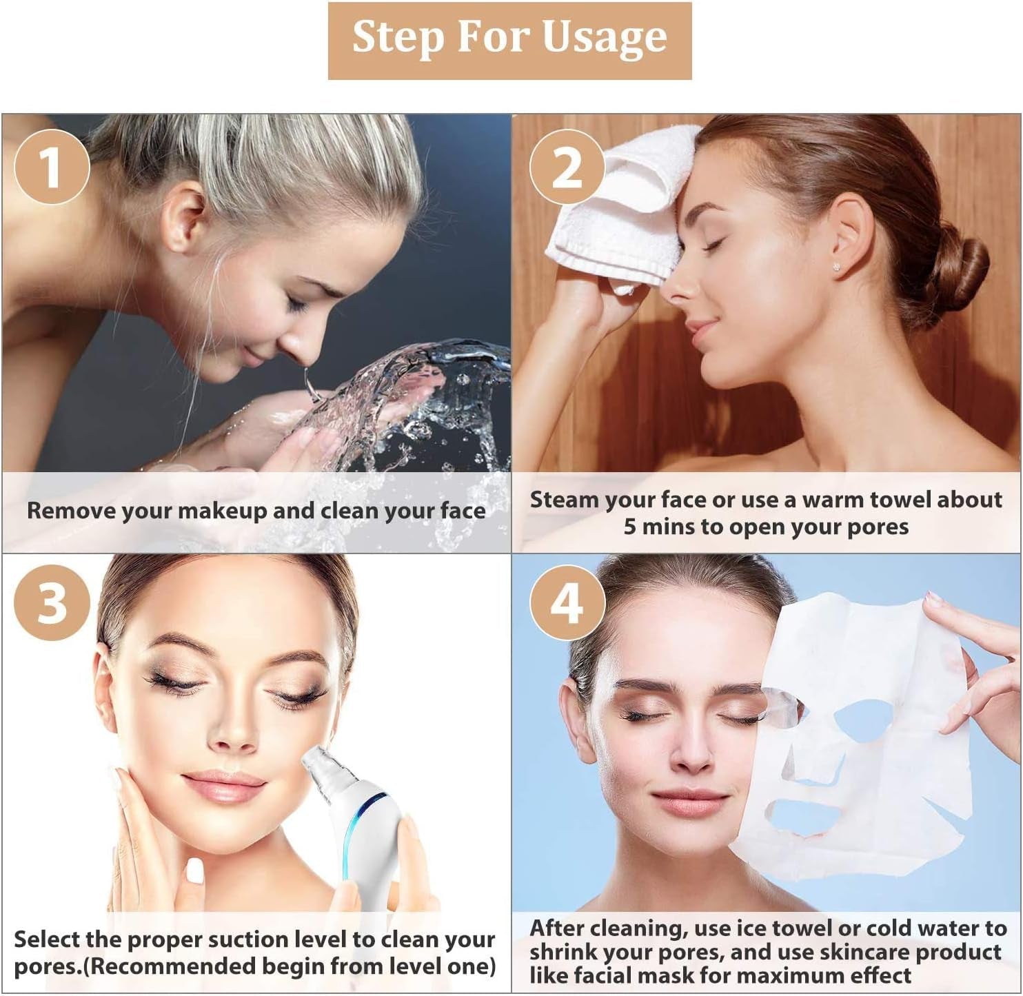 Blackhead Remover Vacuum,  2020 Newest Pore Cleaner Rechargeable 6 Levels Strong Suction Pore Vacuum and 6 Replacement Probes Electric Blackhead Comedone Extractor Acne Removal Tool for Nose Face