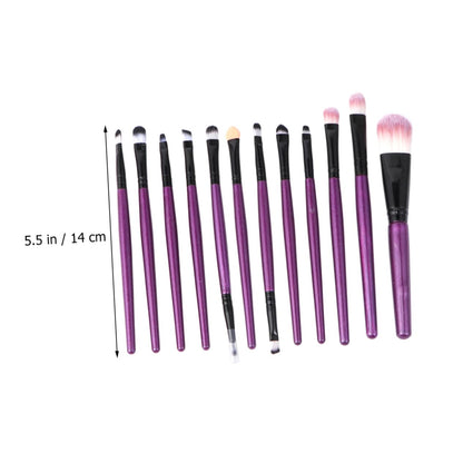 12Pcs Makeup Brush Wooden Handle Angled Blush Brush and Case Professional Cosmetics Kit for Women