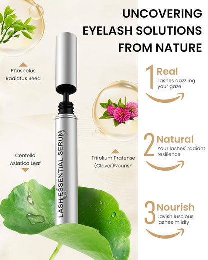 Natural Cosmetic Eyelash Serum for Longer, Thicker Lashes & Brows, Boost Lash Serum Vegan & Cruelty-Free - Niacinamide, Centella Asiatica Leaf Extract (10 Ml)