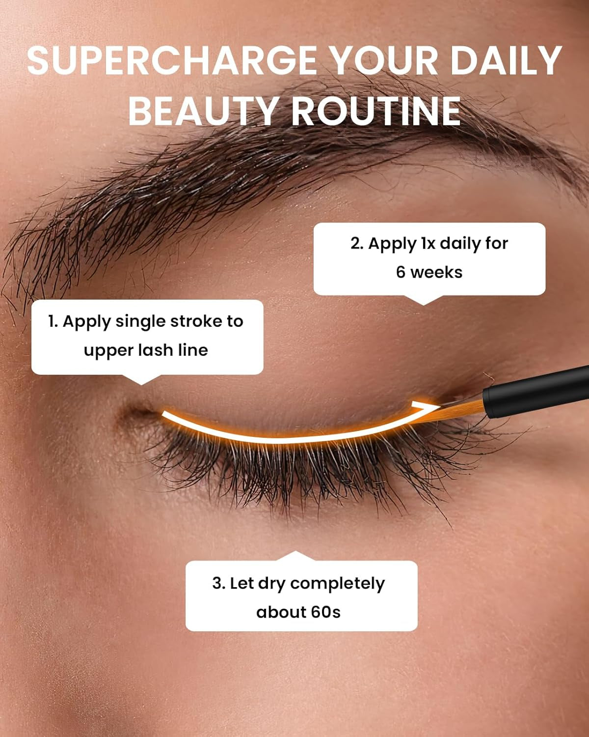 Natural Cosmetic Eyelash Serum for Longer, Thicker Lashes & Brows, Boost Lash Serum Vegan & Cruelty-Free - Niacinamide, Centella Asiatica Leaf Extract (10 Ml)